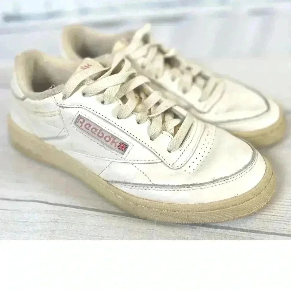 MENS 6.5 Women’s 8 REEBOK CLUB C 85 'CHALK PAPERWHITE' PINK LEATHER‎ LOW